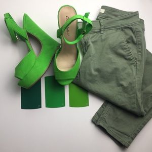 Neon Green Cutout Wedges